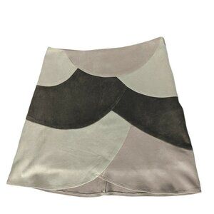 Honey Belle A Line Suede Skirt Med Lined Brown Tan